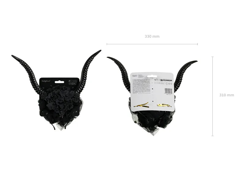 Bandeau diable noir avec voile