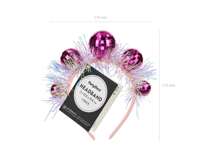 Bandeau Disco 70S rose Discoballs