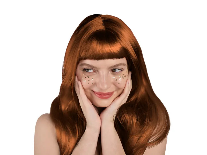 Perruque cuivre cheveux longs