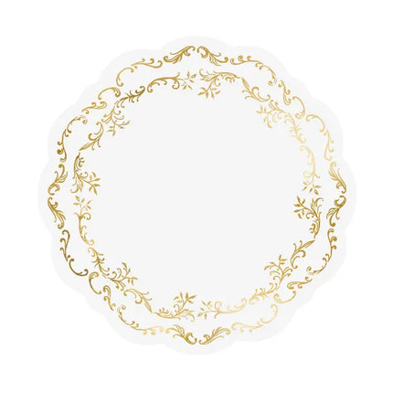Sets de table or blanc 35.5cm 6pcs
