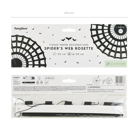 Toile d'araignée Décoration suspendue Noir 50cm
