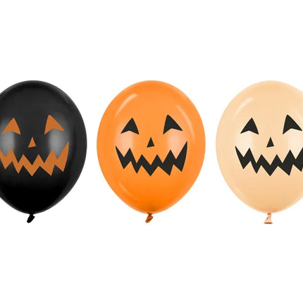 Ballons d'Halloween Noirs Orange Citrouilles 30cm 50pcs
