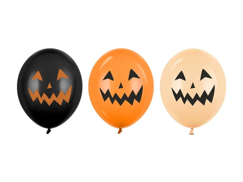Ballons d'Halloween Noirs Orange Citrouilles 30cm 50pcs