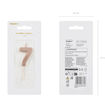 Bougie de 7 ans Rose Gold 9cm