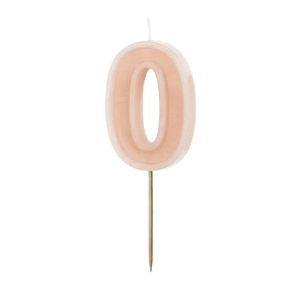 0 Année Bougie lumineuse rose 10cm