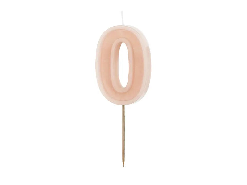 0 Année Bougie lumineuse rose 10cm
