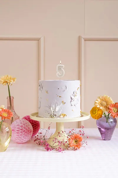 Bougie 5 ans Beige 10cm