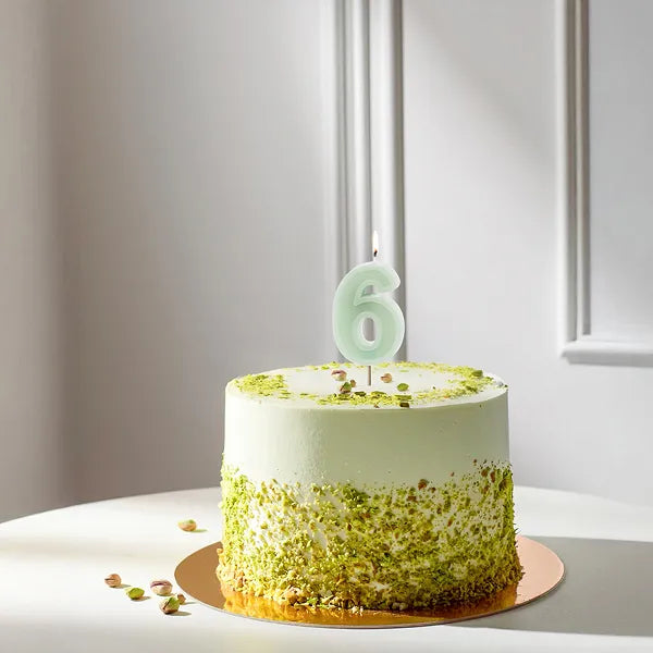 Bougie de 6 ans Vert Menthe 10cm