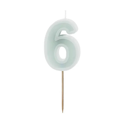 Bougie de 6 ans verte 10cm