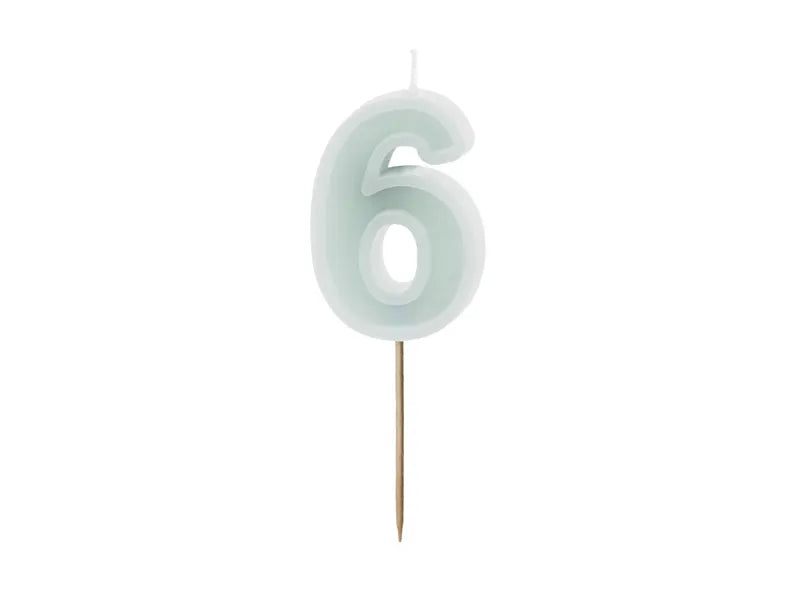 Bougie de 6 ans verte 10cm