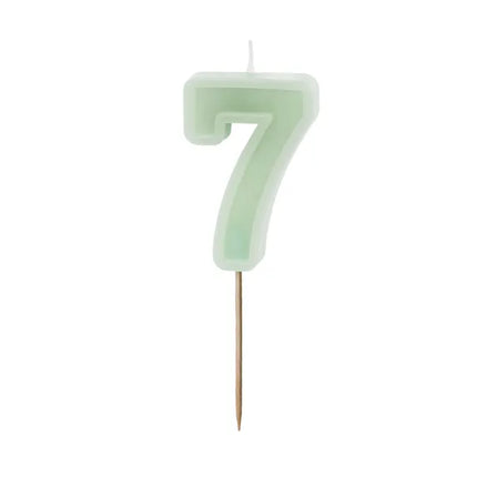 Bougie de 7 ans Vert Menthe 10cm