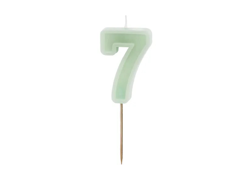 Bougie de 7 ans Vert Menthe 10cm