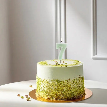 Bougie de 7 ans Vert Menthe 10cm