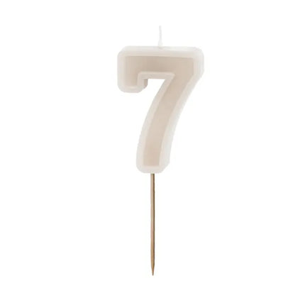 Bougie de 7 ans grise 10cm