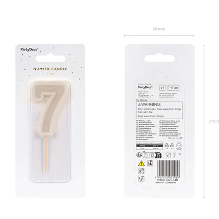 Bougie de 7 ans grise 10cm