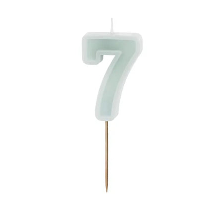 Bougie de 7 ans verte 10cm