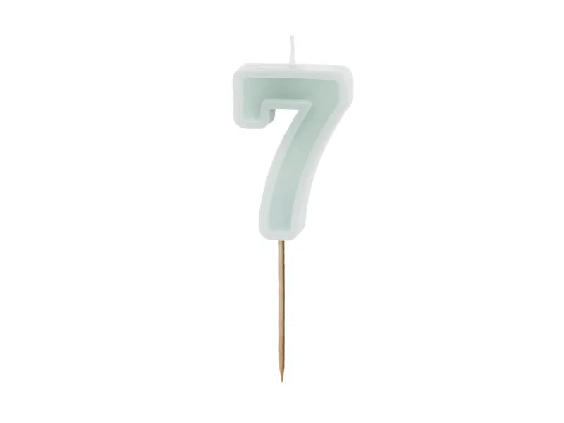 Bougie de 7 ans verte 10cm