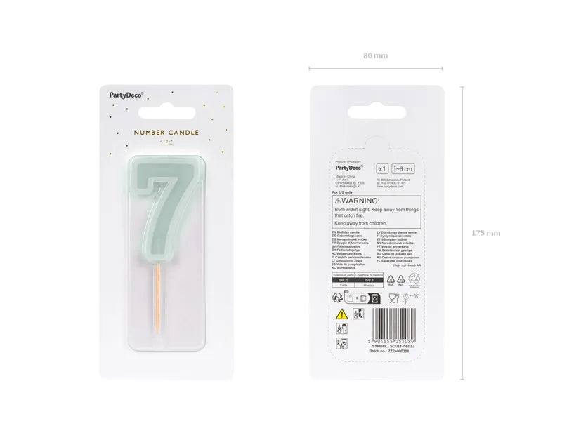 Bougie de 7 ans verte 10cm