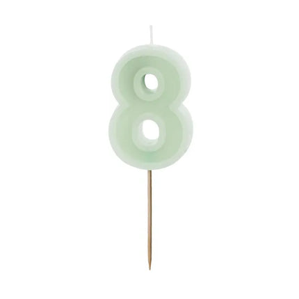Bougie de 8 ans Vert Menthe 10cm
