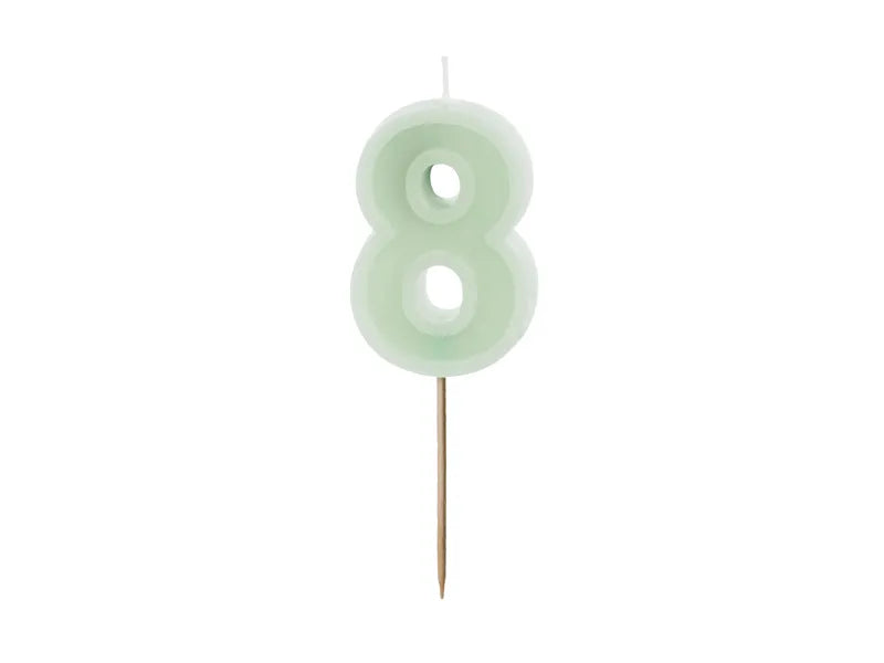 Bougie de 8 ans Vert Menthe 10cm