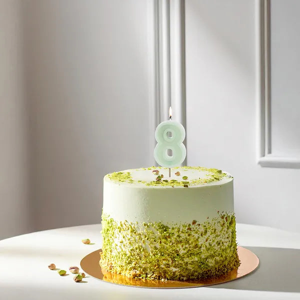 Bougie de 8 ans Vert Menthe 10cm