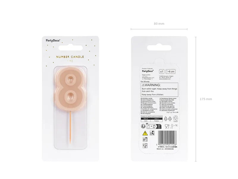 Bougie de 8 ans Nue 10cm