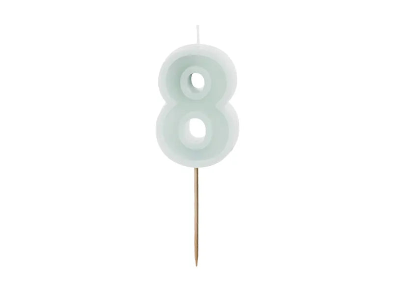 Bougie de 8 ans verte 10cm