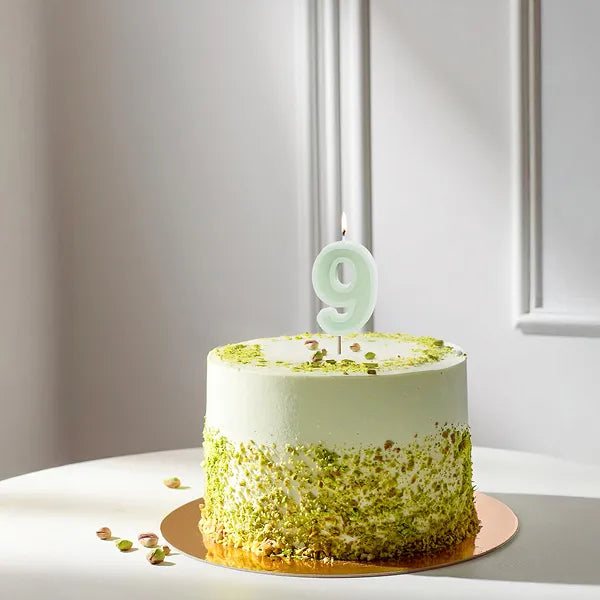 Bougie de 9 ans Vert Menthe 10cm