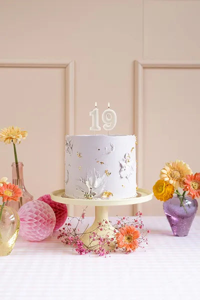 Bougie 9 ans Beige 10cm