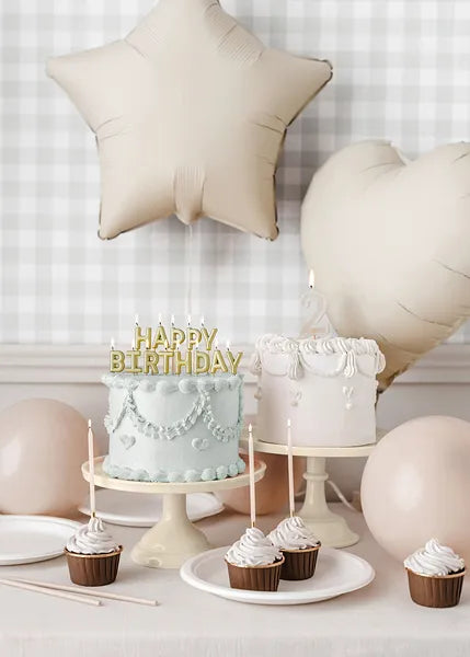 Bougie 9 ans Beige 10cm