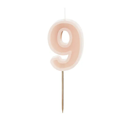 Bougie de 9 ans rose 10cm