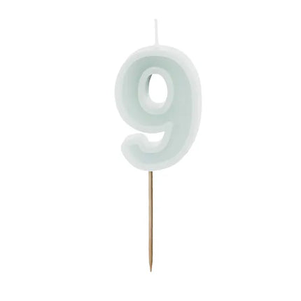 Bougie de 9 ans verte 10cm