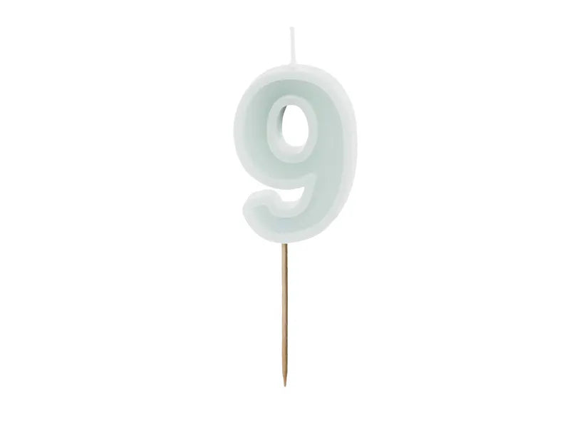 Bougie de 9 ans verte 10cm