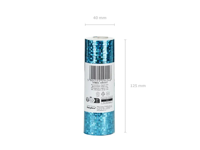 Serpentine bleue holographique 3,8 m