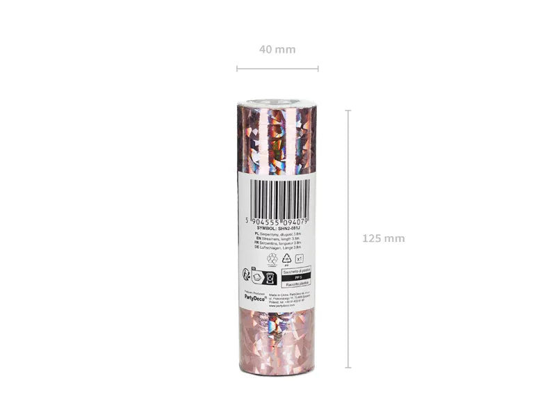 Rose pâle Serpentine Holographique 3.8m