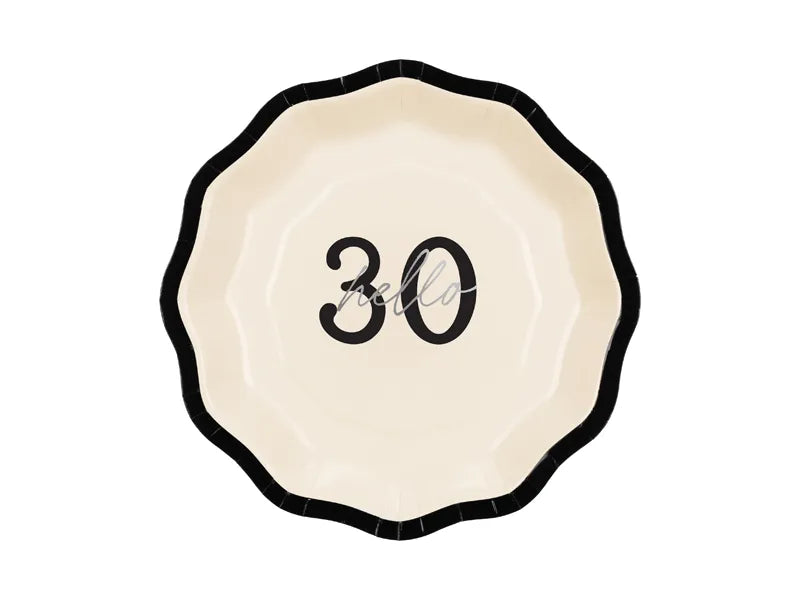 Assiettes 30 ans 18cm 6pcs