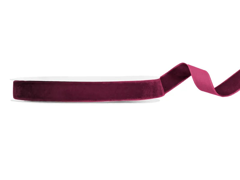 Ruban rouge bordeaux en velours 10m