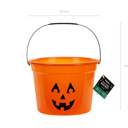 Seau d'Halloween Citrouille orange 20.5cm