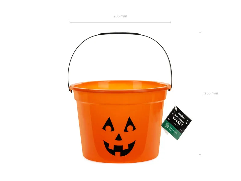 Seau d'Halloween Citrouille orange 20.5cm