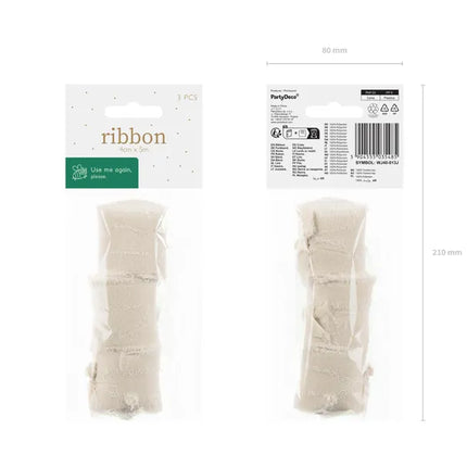 Ruban beige 5m 3pcs
