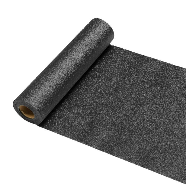 Chemin de table noir pailleté 30 cm 5 m