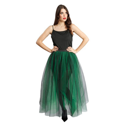 Jupe Tule pour femme, noire et verte