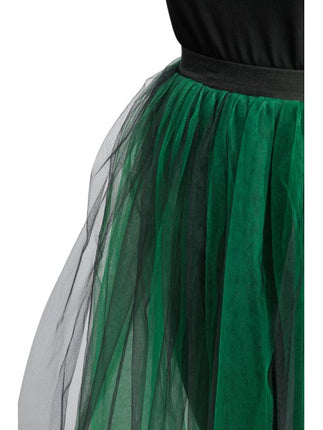 Jupe Tule pour femme, noire et verte