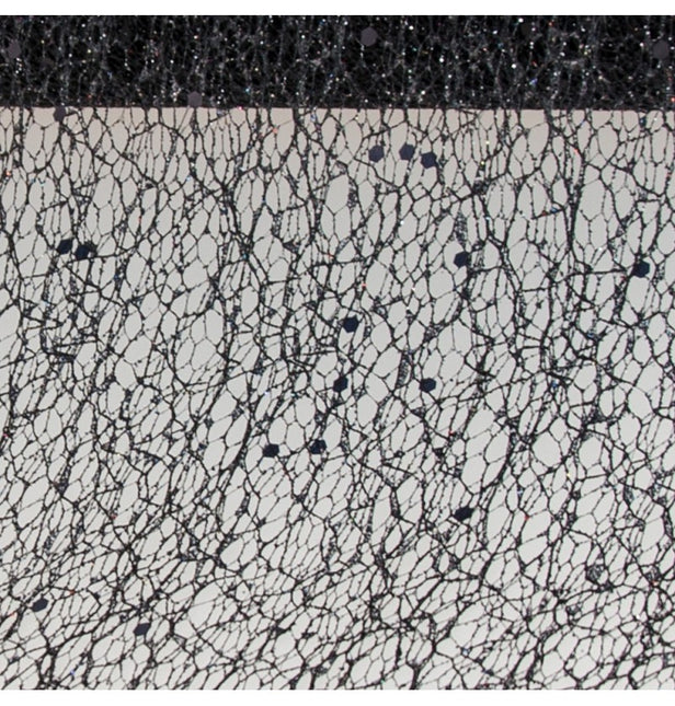 RUBAN DE TABLE NOIR PAILLETÉ 10CM X 5M