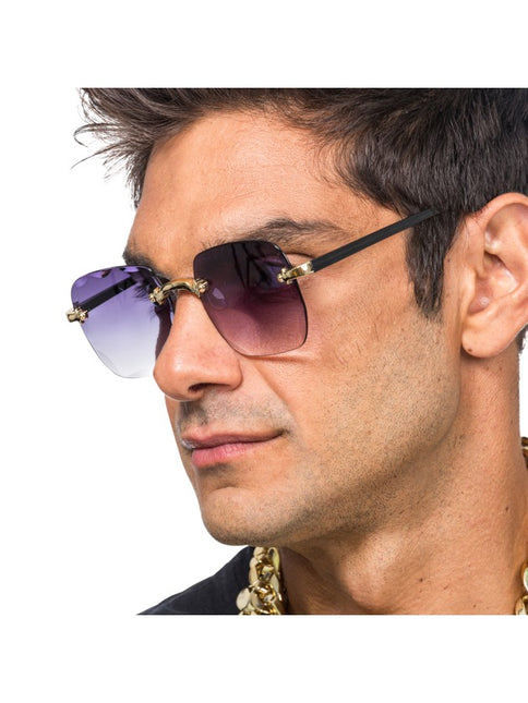 Lunettes noires sans monture avec dégradé de couleurs