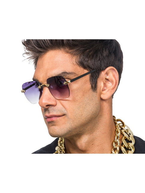 Lunettes noires sans monture avec dégradé de couleurs