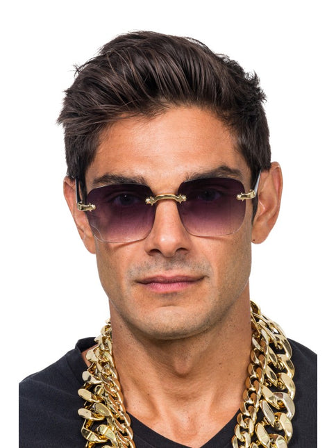 Lunettes noires sans monture avec dégradé de couleurs