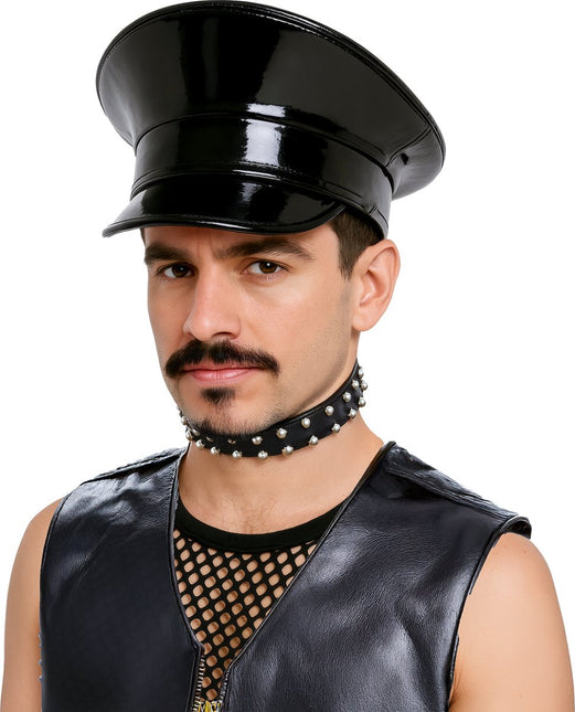 Black pvc cap hq van Fiestas Guirca koop je bij Partywinkel