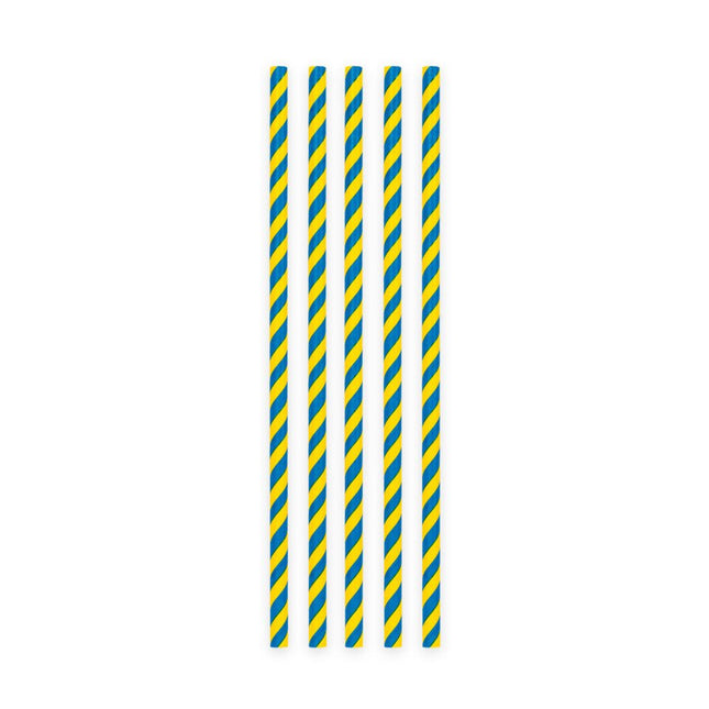 Blauw Gele Rietjes Karton 20st van WeFiesta koop je bij Partywinkel