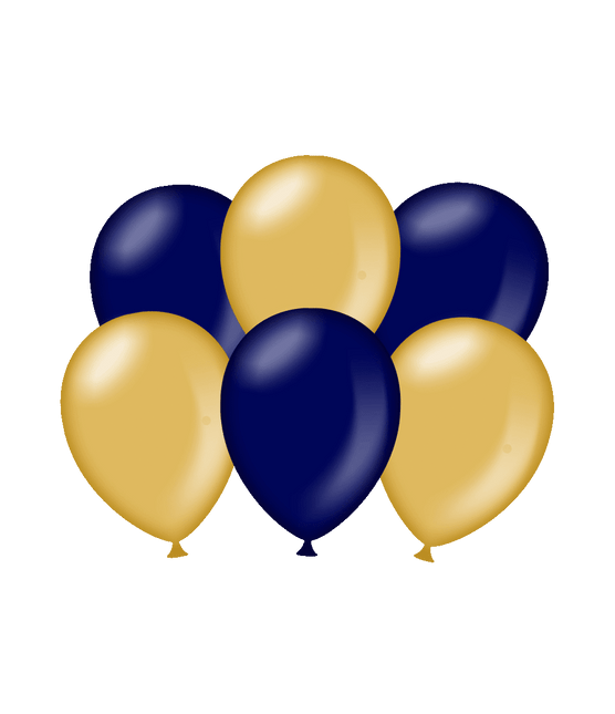 Blauw Gouden Ballonnen Metallic 30cm 6st van Paper Dreams koop je bij Partywinkel
